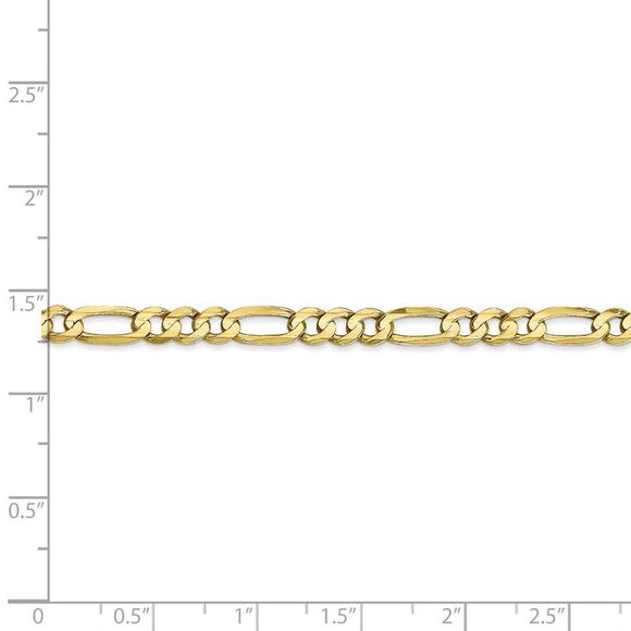 4.5mm, 10k Yellow Gold, Concave Figaro Chain Necklace, 26 Inch - Picture 5 of 8